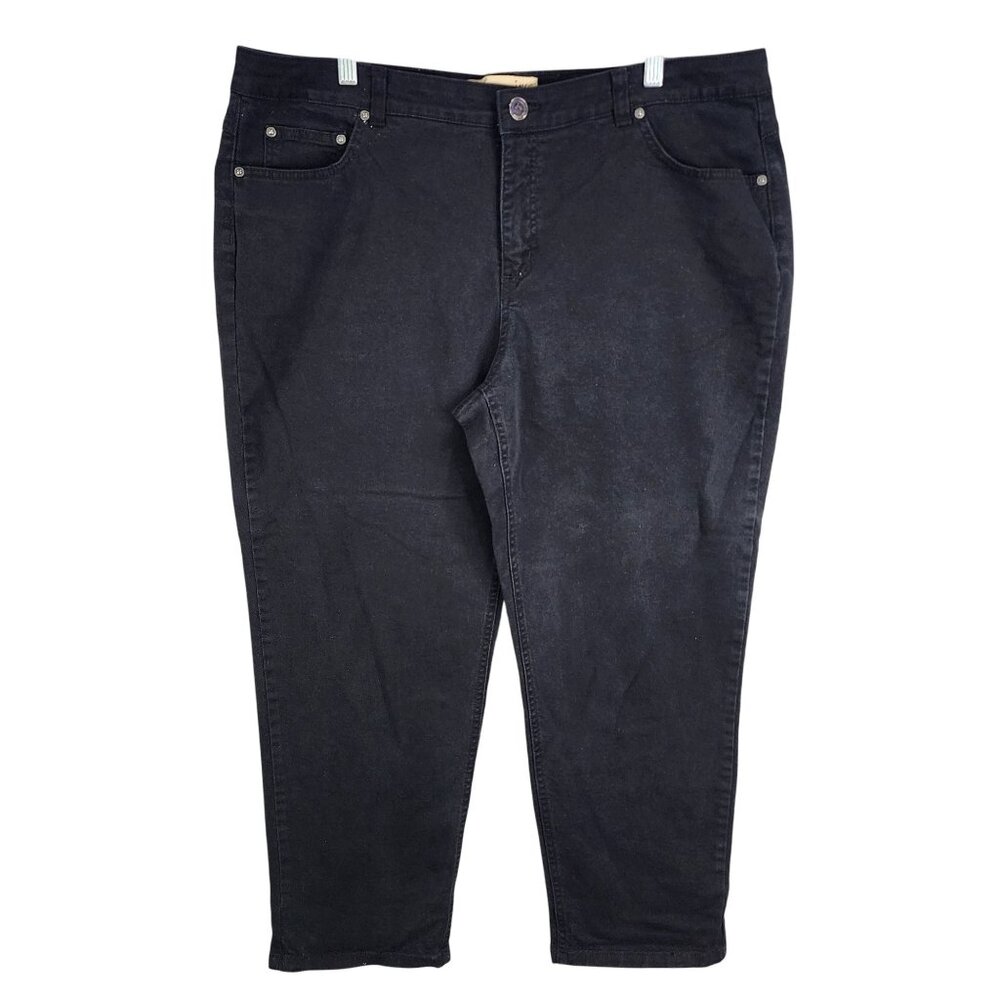 Womens JMS Just My Size Classic Black Denim Jeans Straight Stretch Mid Rise 20W